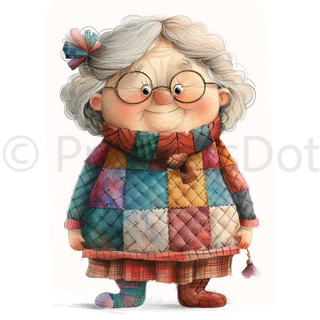 sassy grandma Quilt Quirky Funny Clipart