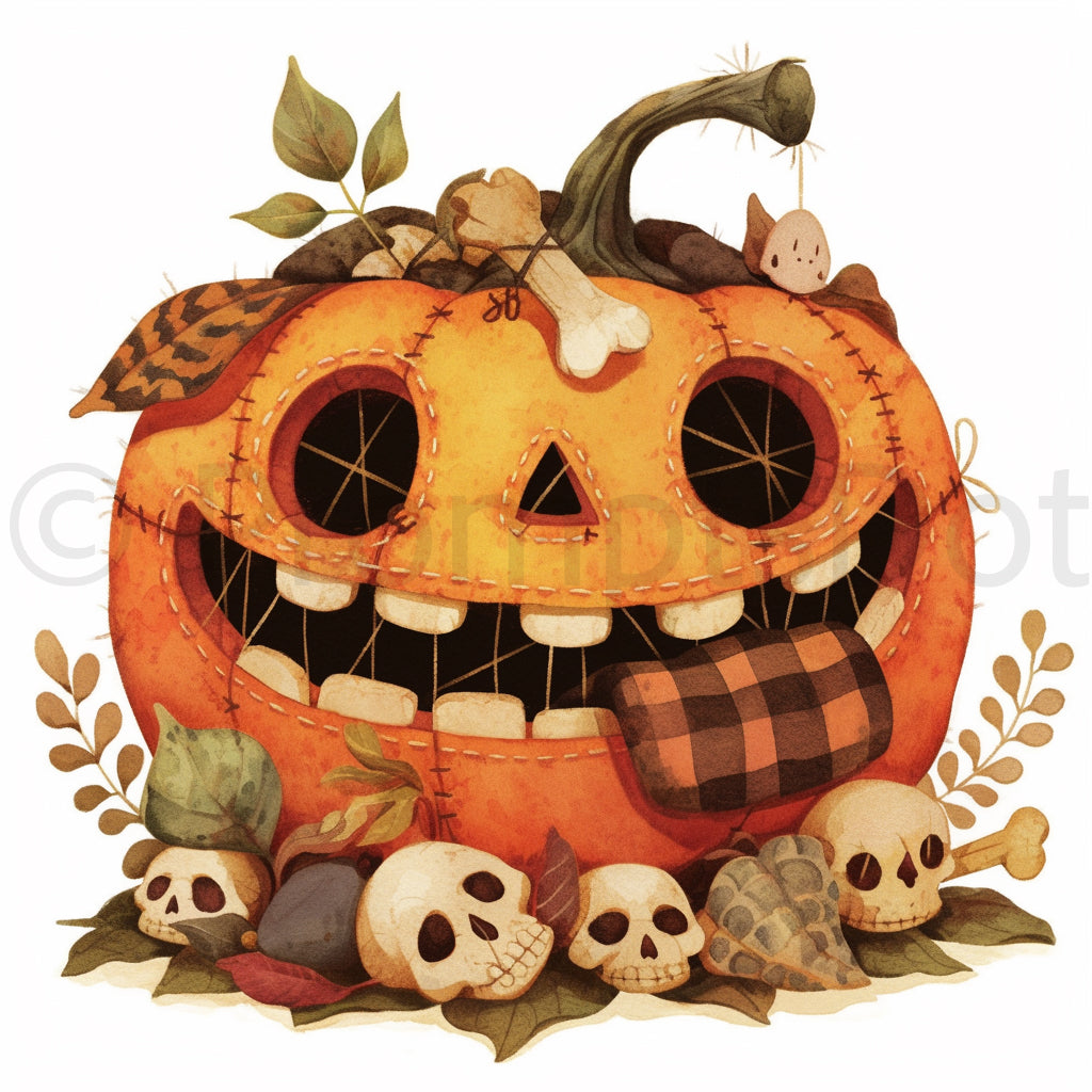 pumpkin Quirky Characters Halloween Skulls Midjourney Prompts