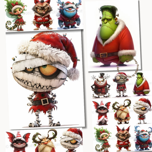 Quirky Gothic Christmas 3D Characters Midjourney Prompts