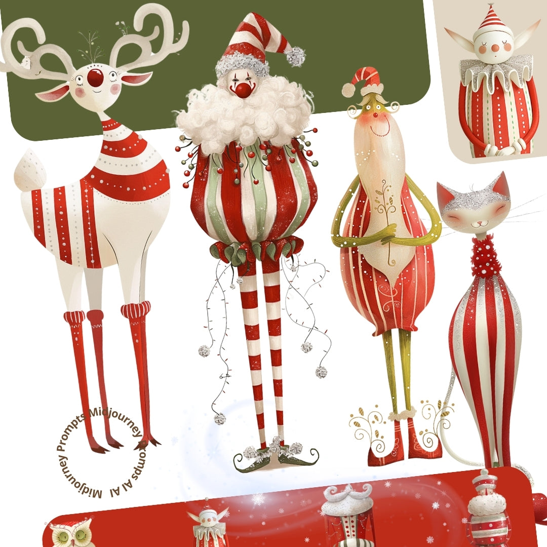 Midjourney Prompts for Whimsical Quirky Christmas Characters