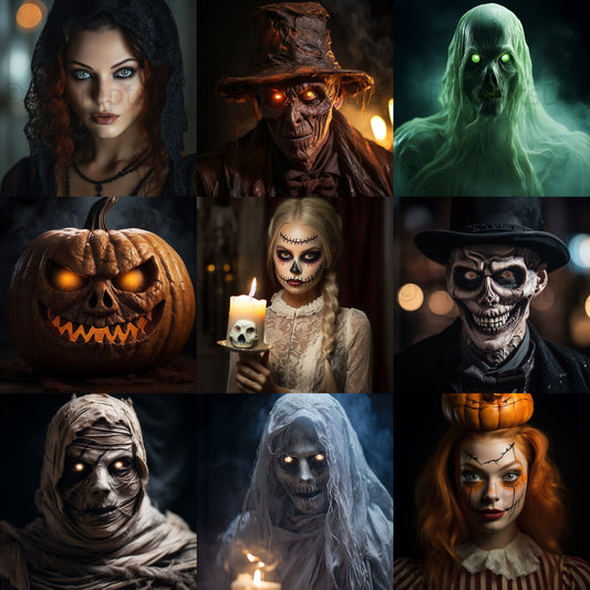 Real Halloween Portraits Gothic Photos Midjourney Prompt Commercial Use