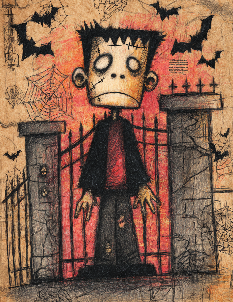 Midjourney V 7 Prompts for Red Halloween Spooky Monsters
