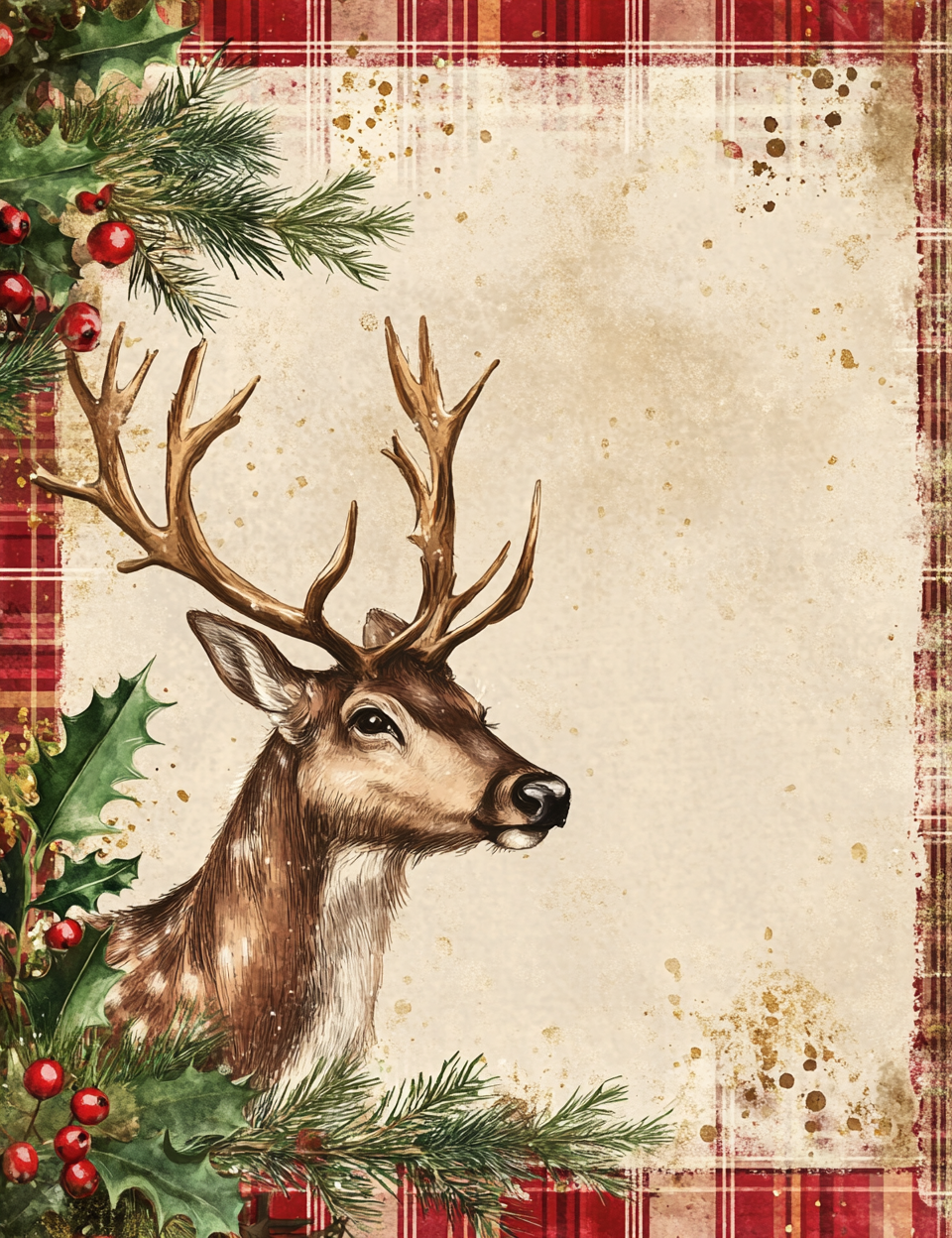 Midjourney Guide Prompts for Cozy Christmas Red Plaid Papers