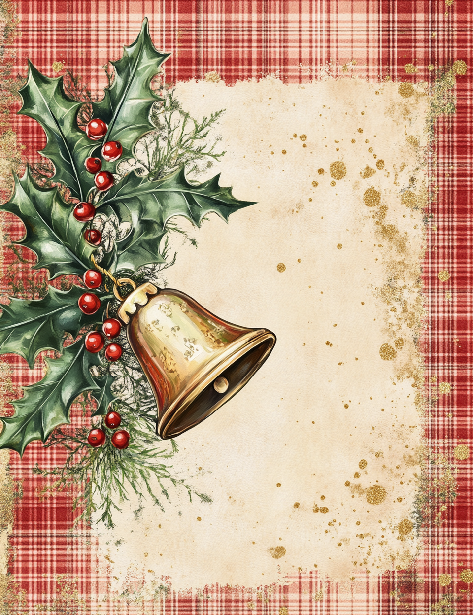 Midjourney Guide Prompts for Cozy Christmas Red Plaid Papers