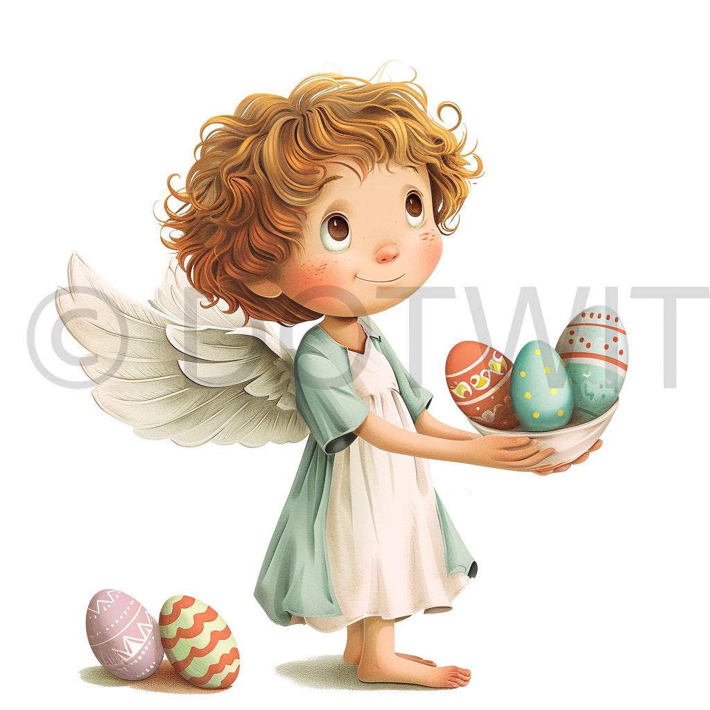 a cute angel Midjourney Prompt For Religious Easter Clipart