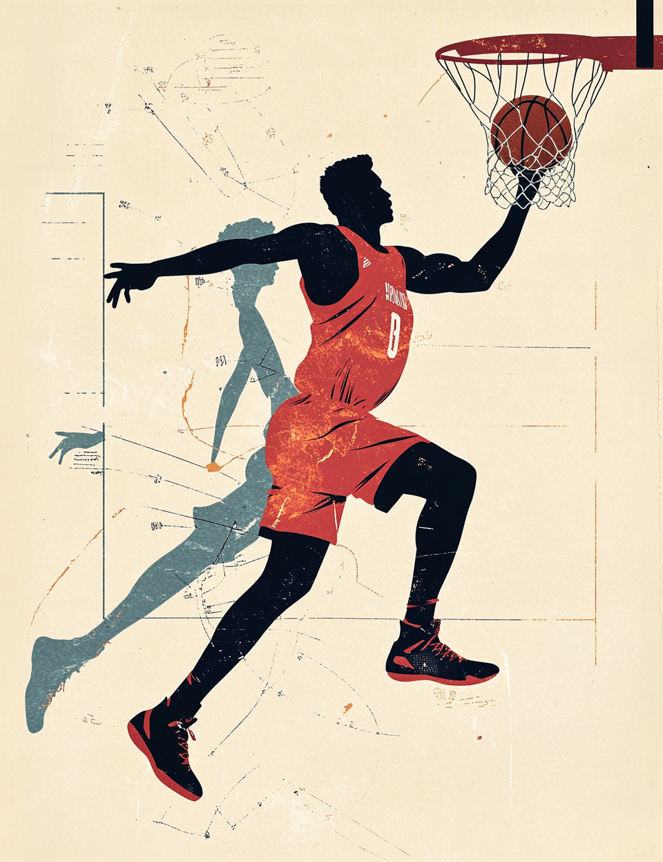 Midjourney V 6.1 Prompts for Retro Basket Season Junk Journal Pages