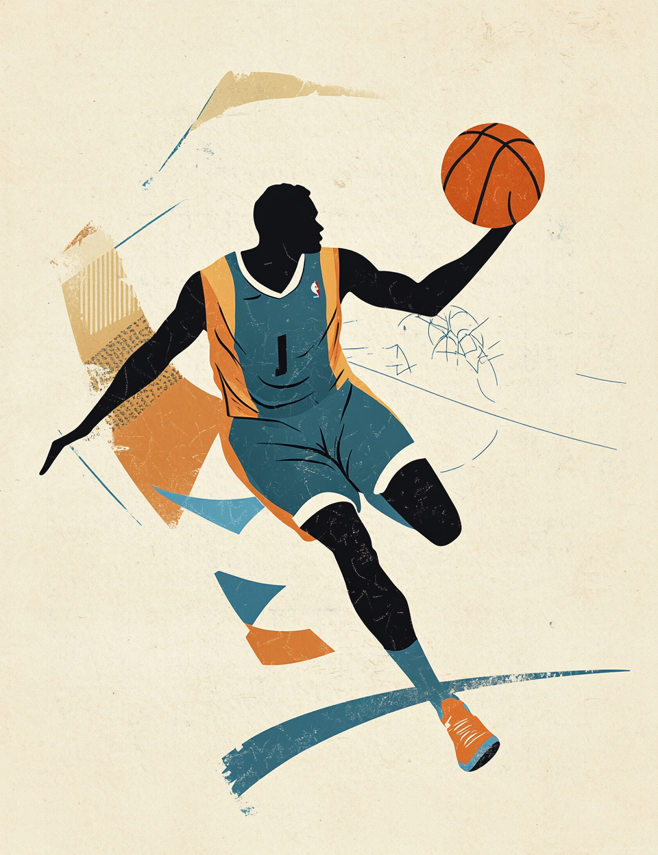 Midjourney V 6.1 Prompts for Retro Basket Season Junk Journal Pages