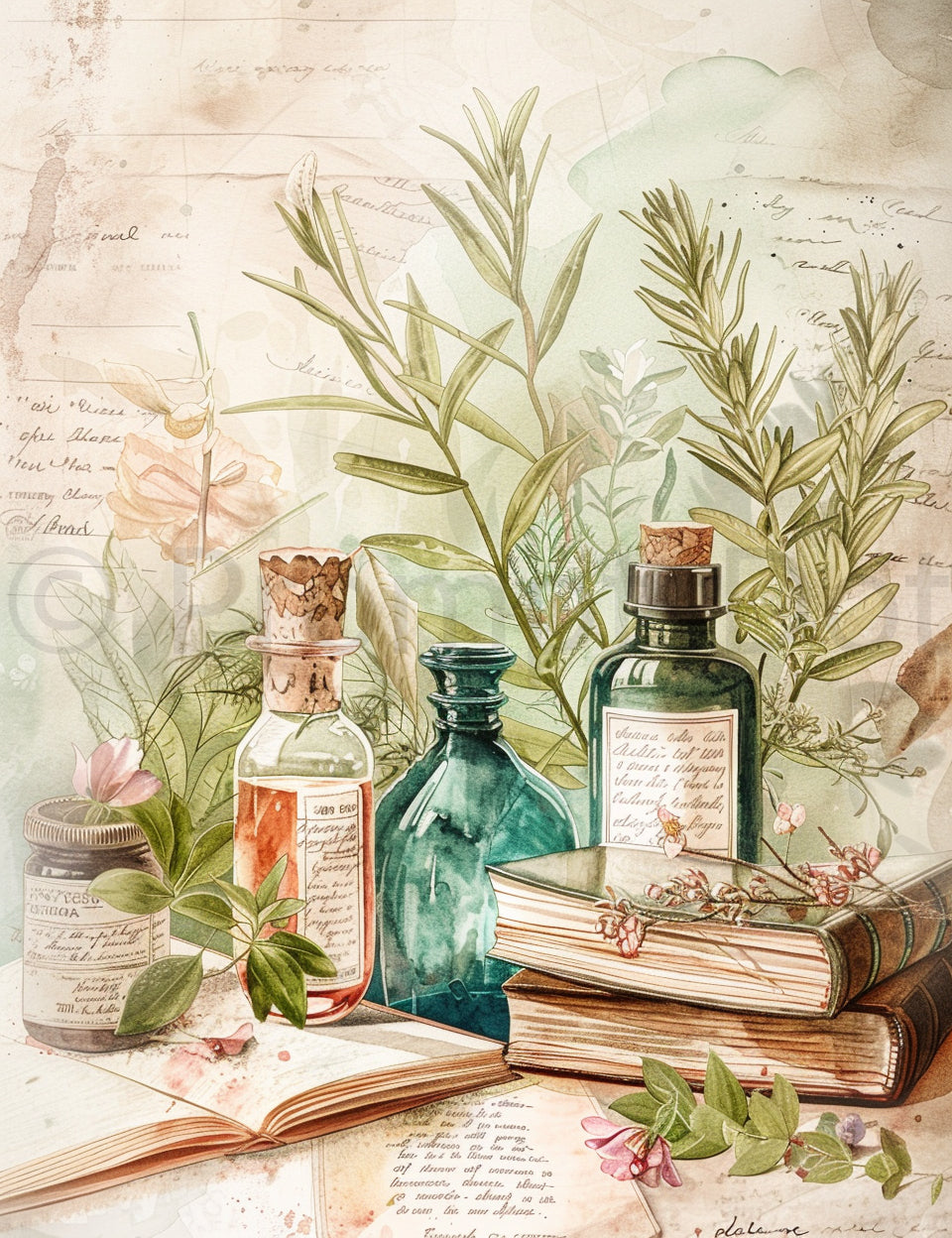 apothecary shop Midjourney Prompts For Romantic Aesthetic Junk Journal Papers