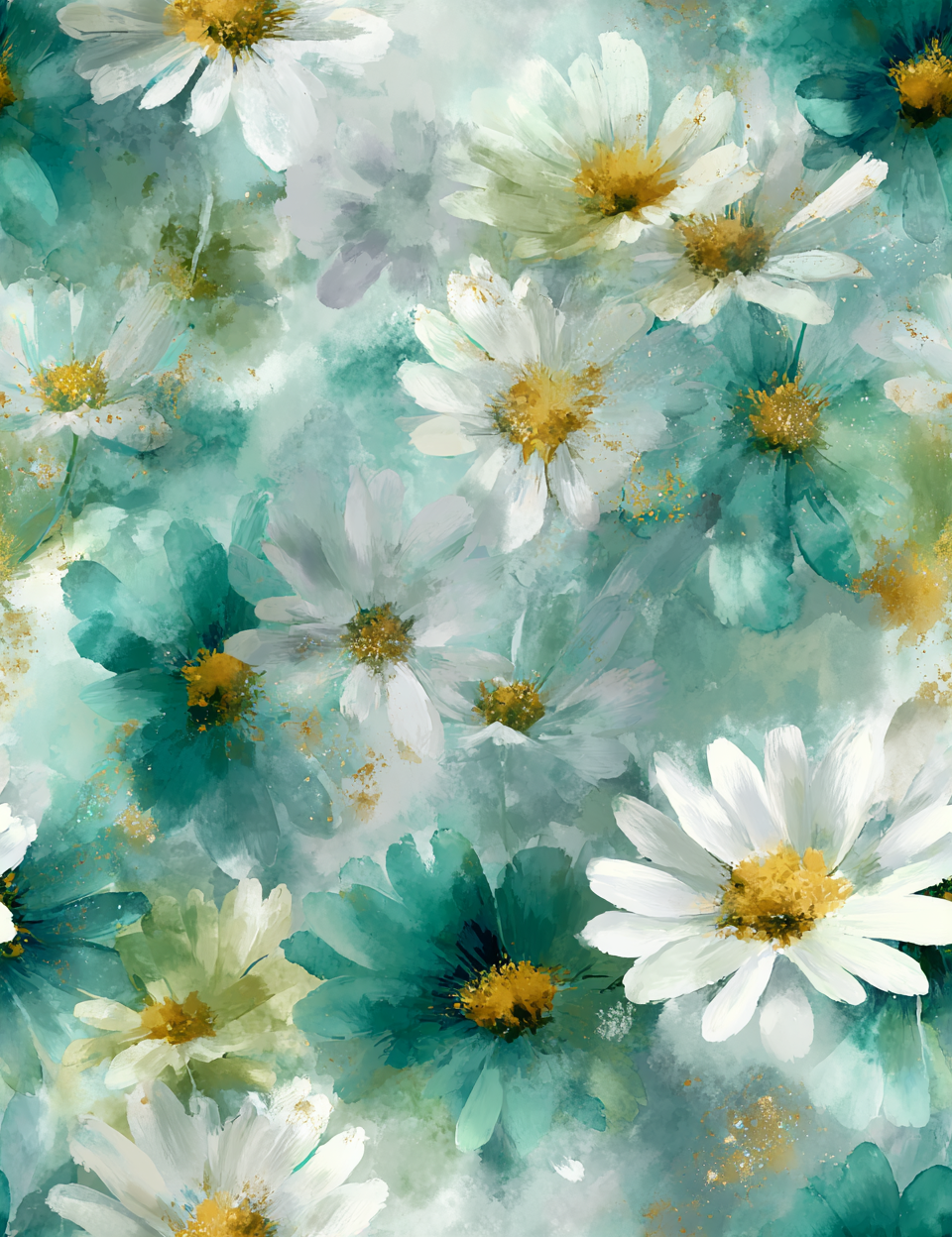 Midjourney V 7 Prompts for Romantic Teal Seamless Patterns