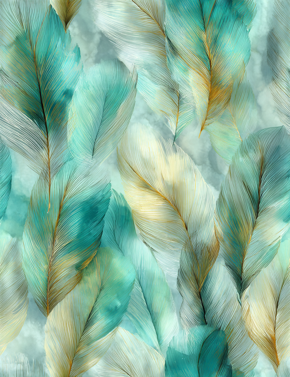 Midjourney V 7 Prompts for Romantic Teal Seamless Patterns