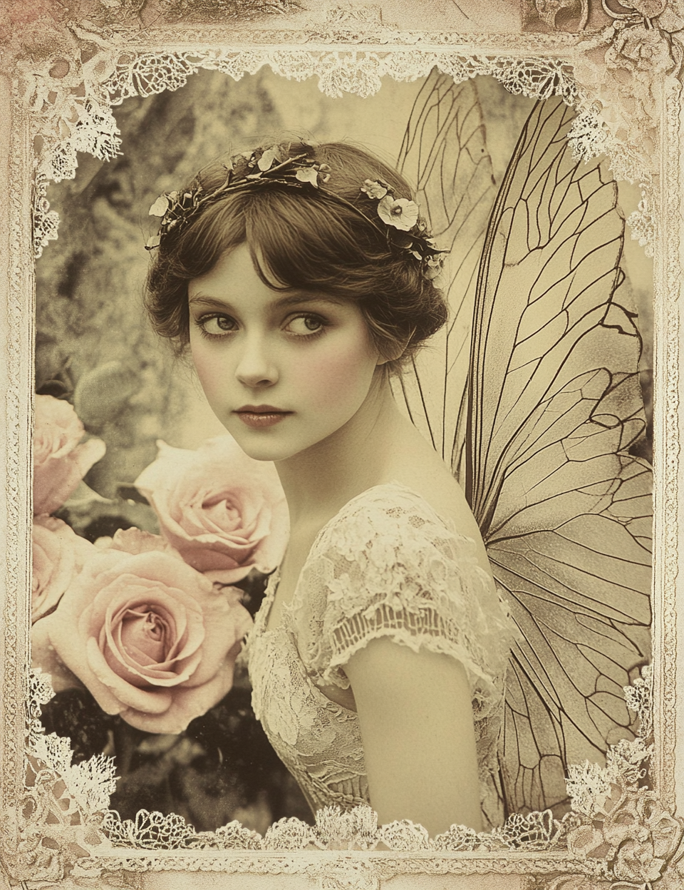 fairy with roses Midjourney Guide PDF for Romantic Victorian Vintage Photography
