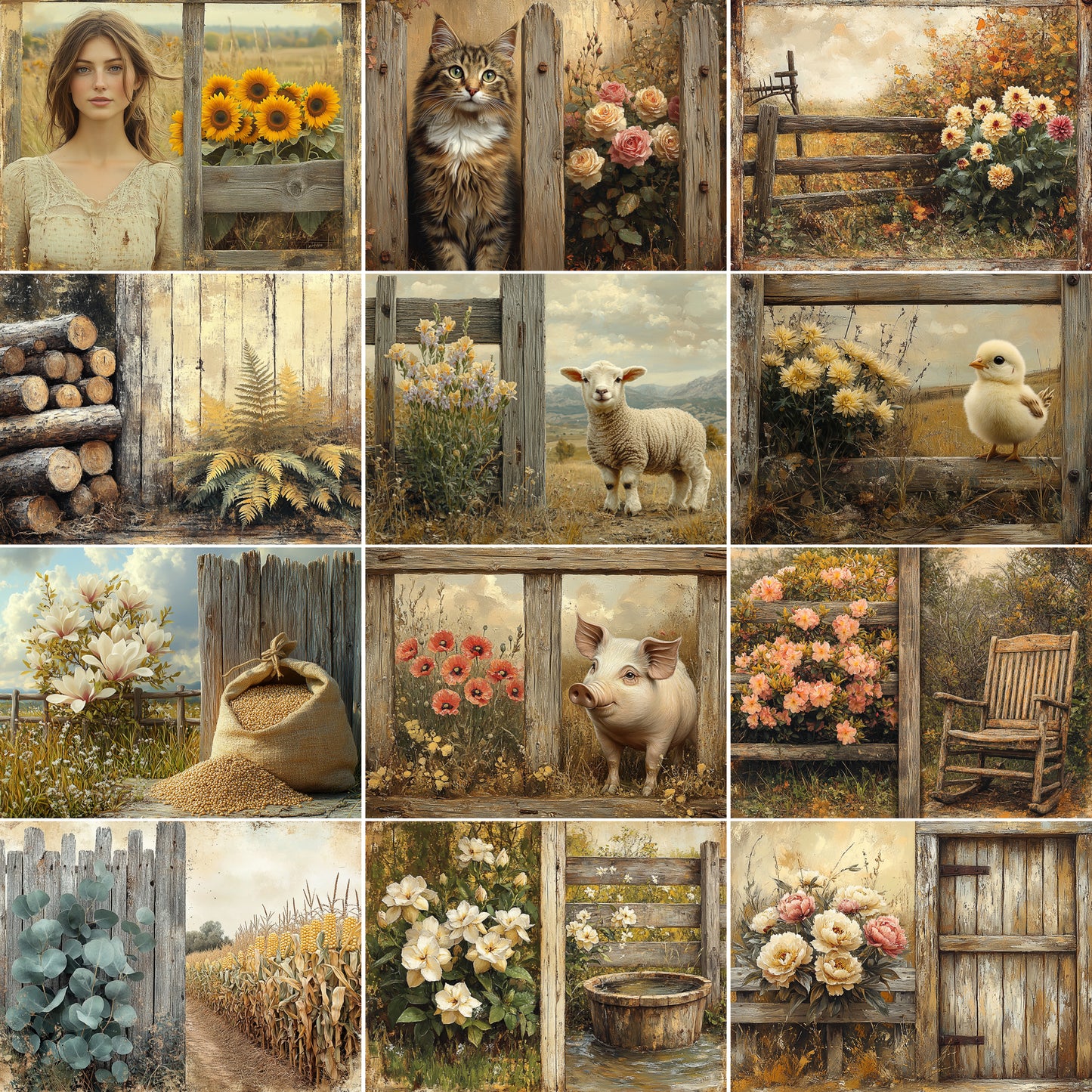 Midjourney Prompts for Rustic Country Floral Landscapes