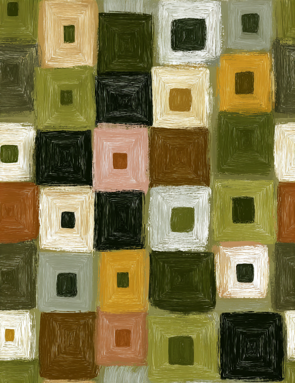 Midjourney V 7 Prompts for Rustic Handcrafted Green Seamless Patterns