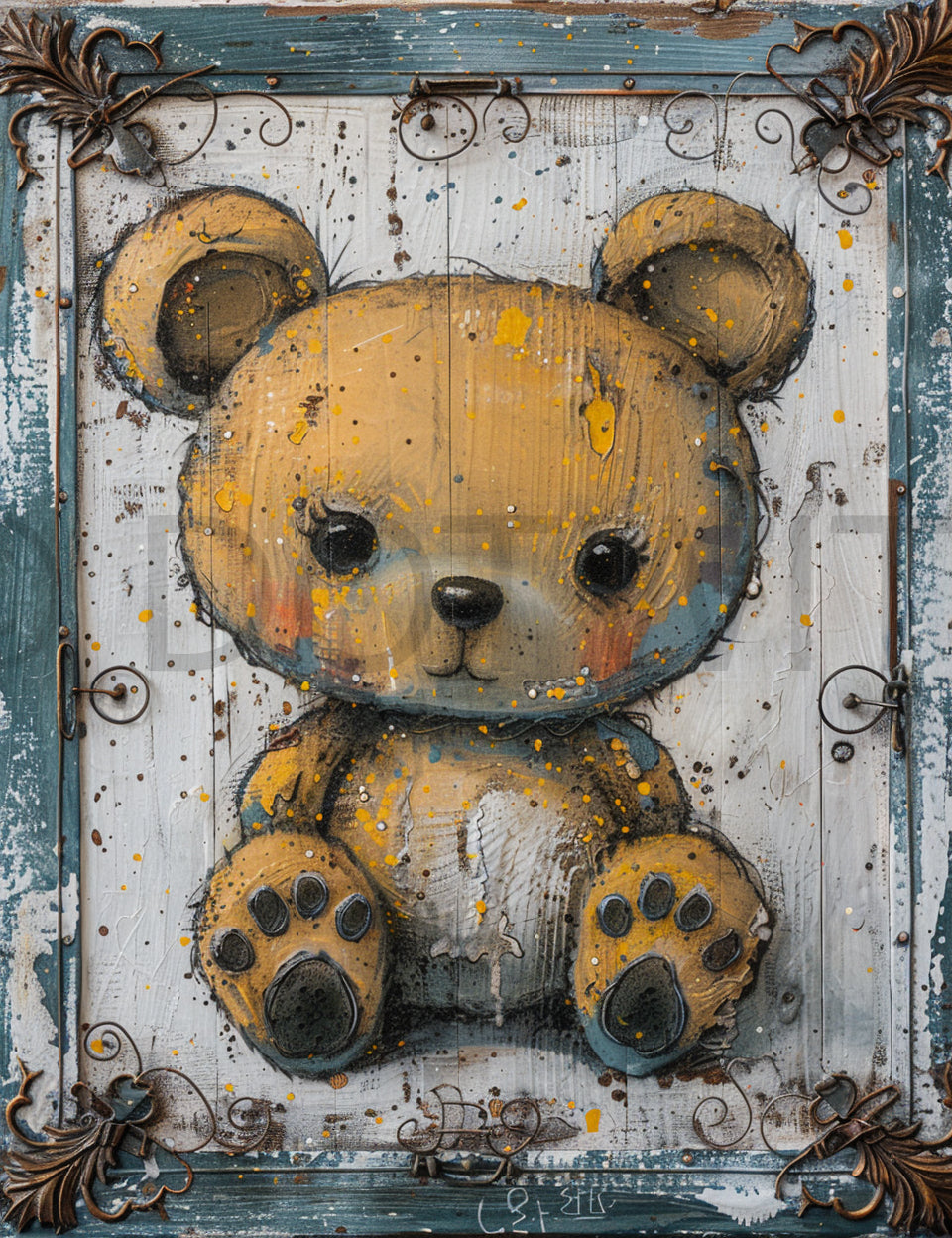cute bear rustic ephemera