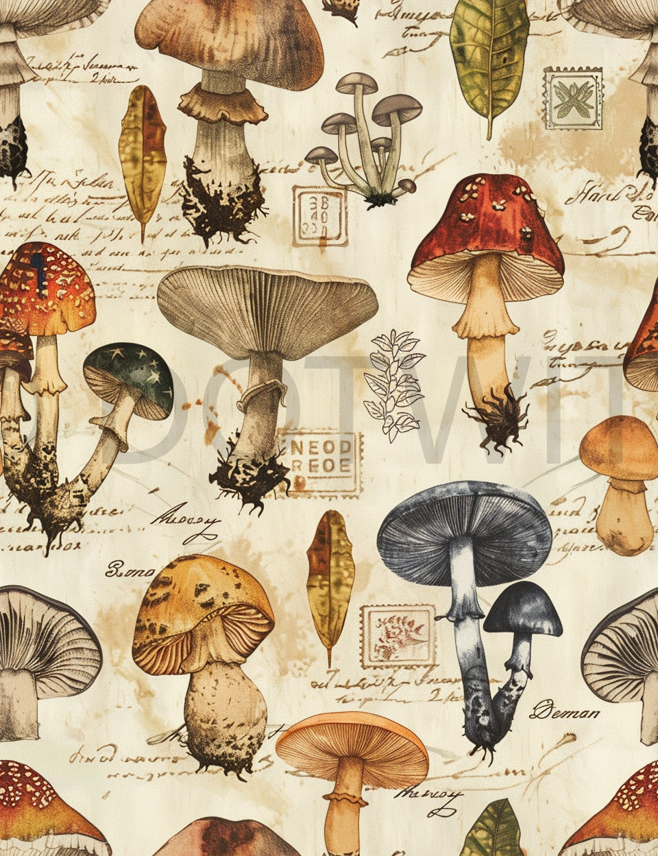 mushrooms seamless papers