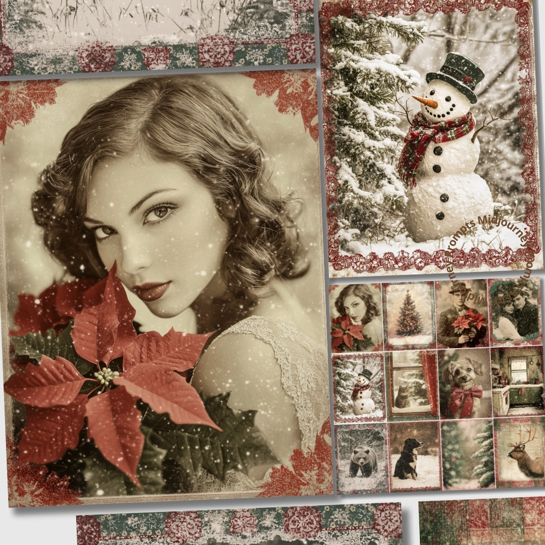 Midjourney Prompts for Vintage Sepia Christmas Photographs