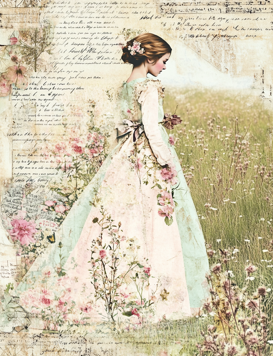 Midjourney V 6.1 Prompts for Shabby Chic Birds Roses Junk Journal