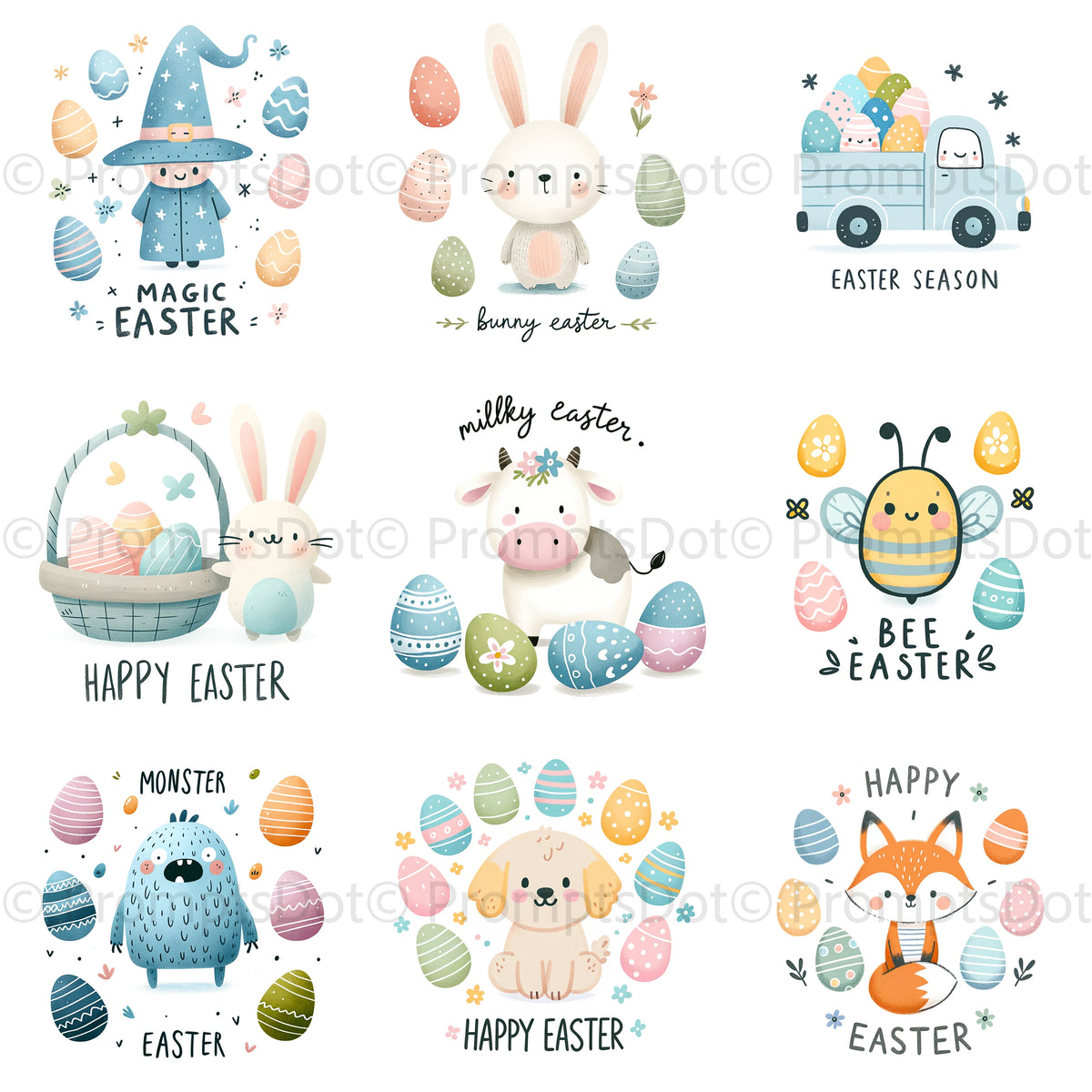 Ascii Easter Simple DALLE3 DALLE Prompt for Simple Easter Illustrations With Text – mydotprompt