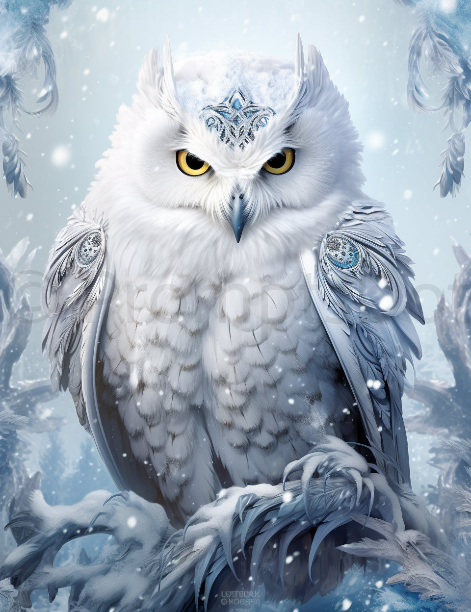 a winter owl Snow Winter Junk Journals Papers