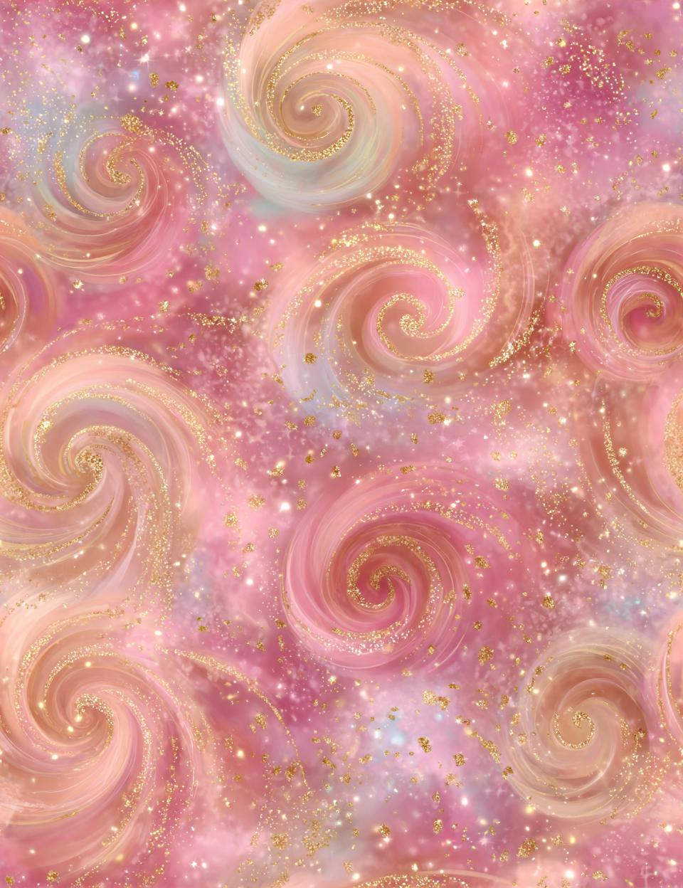 Midjourney V 7 Prompts for Soft Pink and Gold Seamless Pastel Patterns