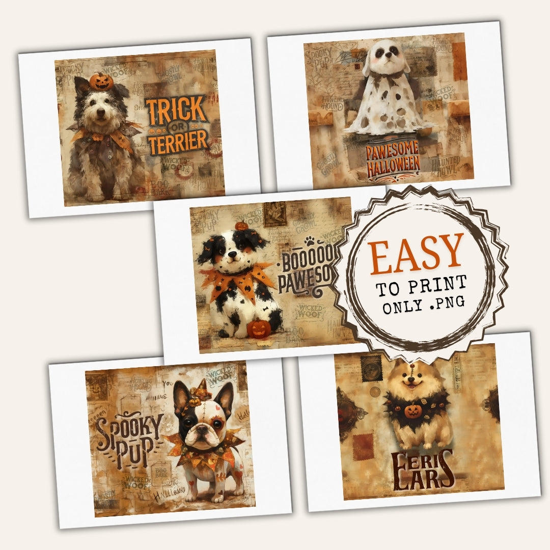 Printable collection Funny Dogs Halloween Tumbler Wrap Skinny 20 oz Digital Download