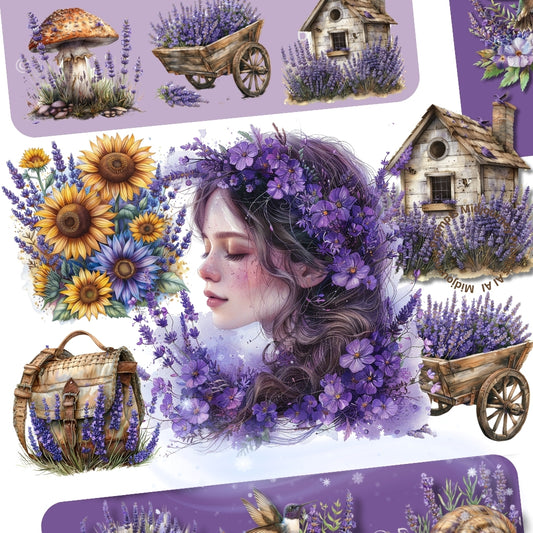 Spring Lavender Watercolor Clipart Midjourney Prompts