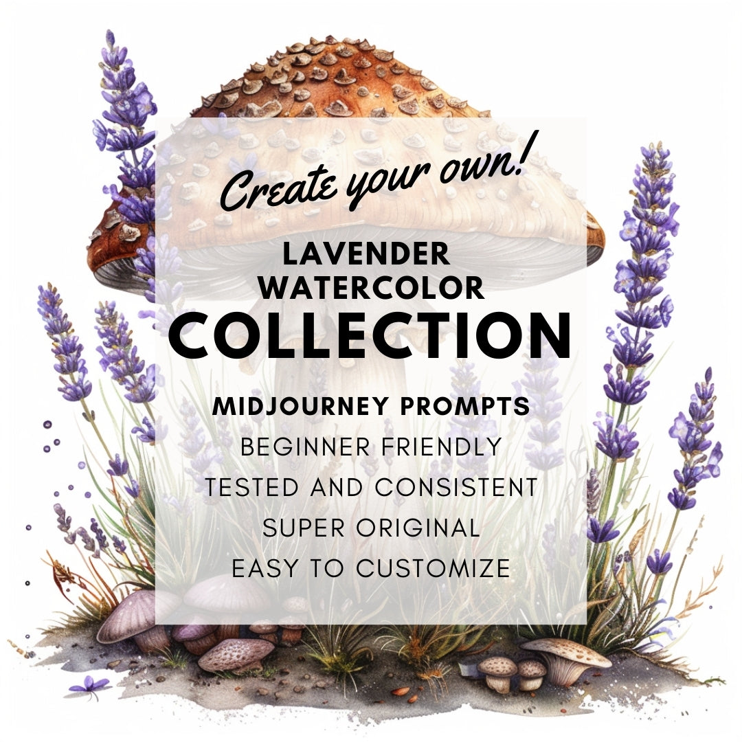 Spring Lavender Watercolor Clipart Midjourney Prompts