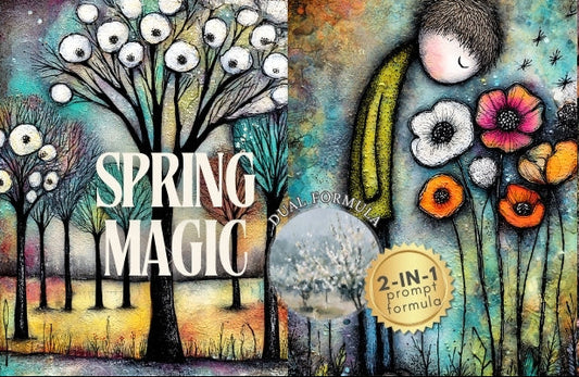 Midjourney V 7 Prompts for DUAL Spring Magic Pages