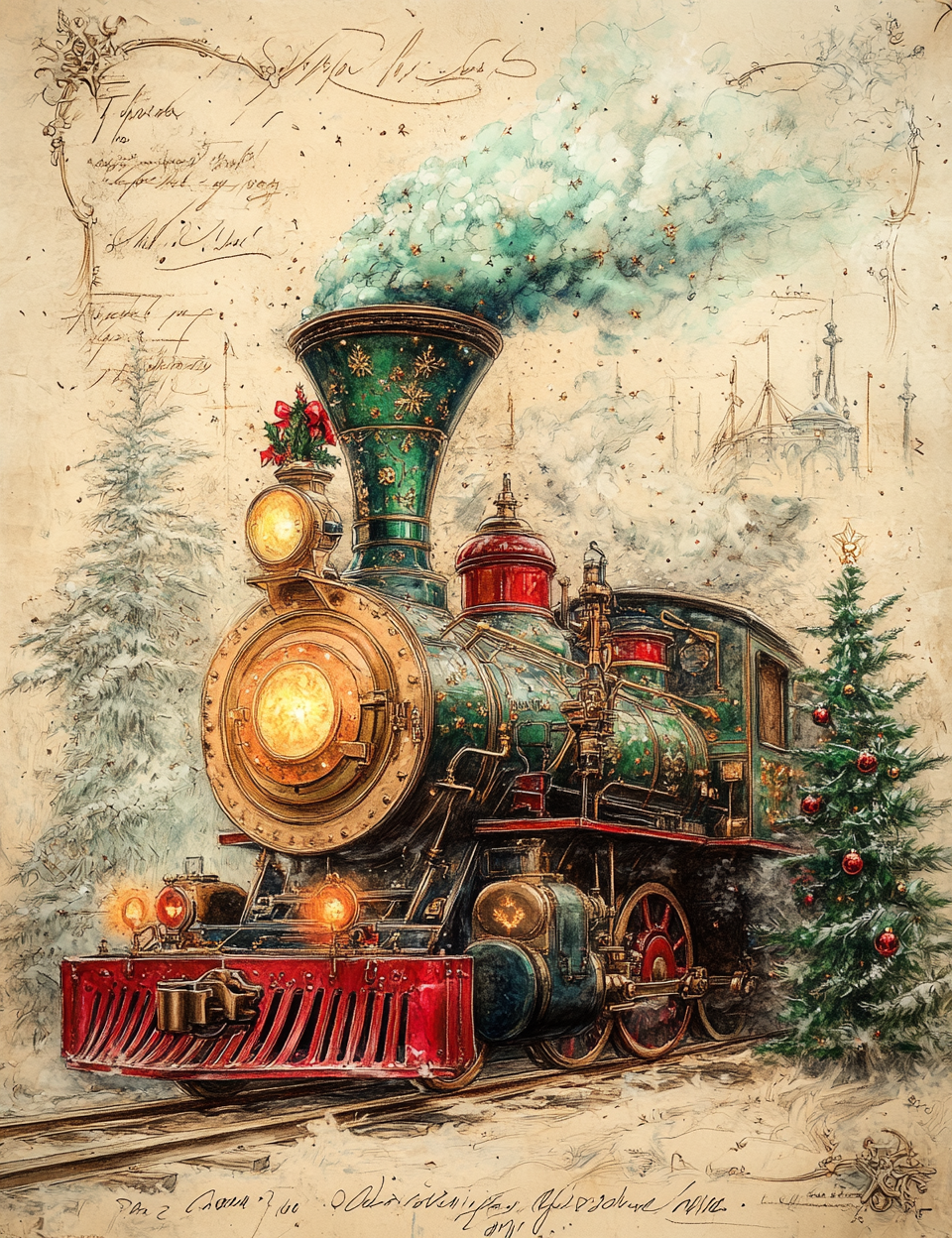 Midjourney Guide Prompts for Steampunk Christmas Scrapbooking