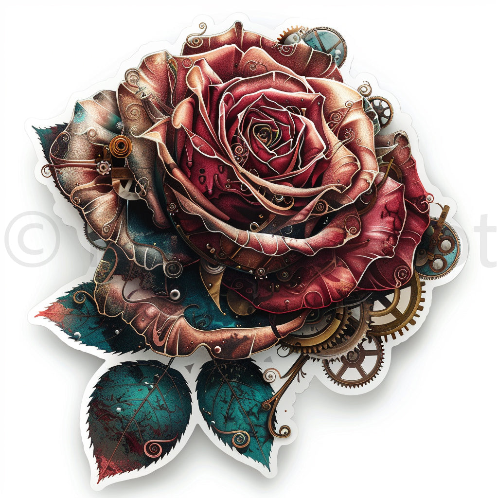 rose Steampunk Digital Stickers