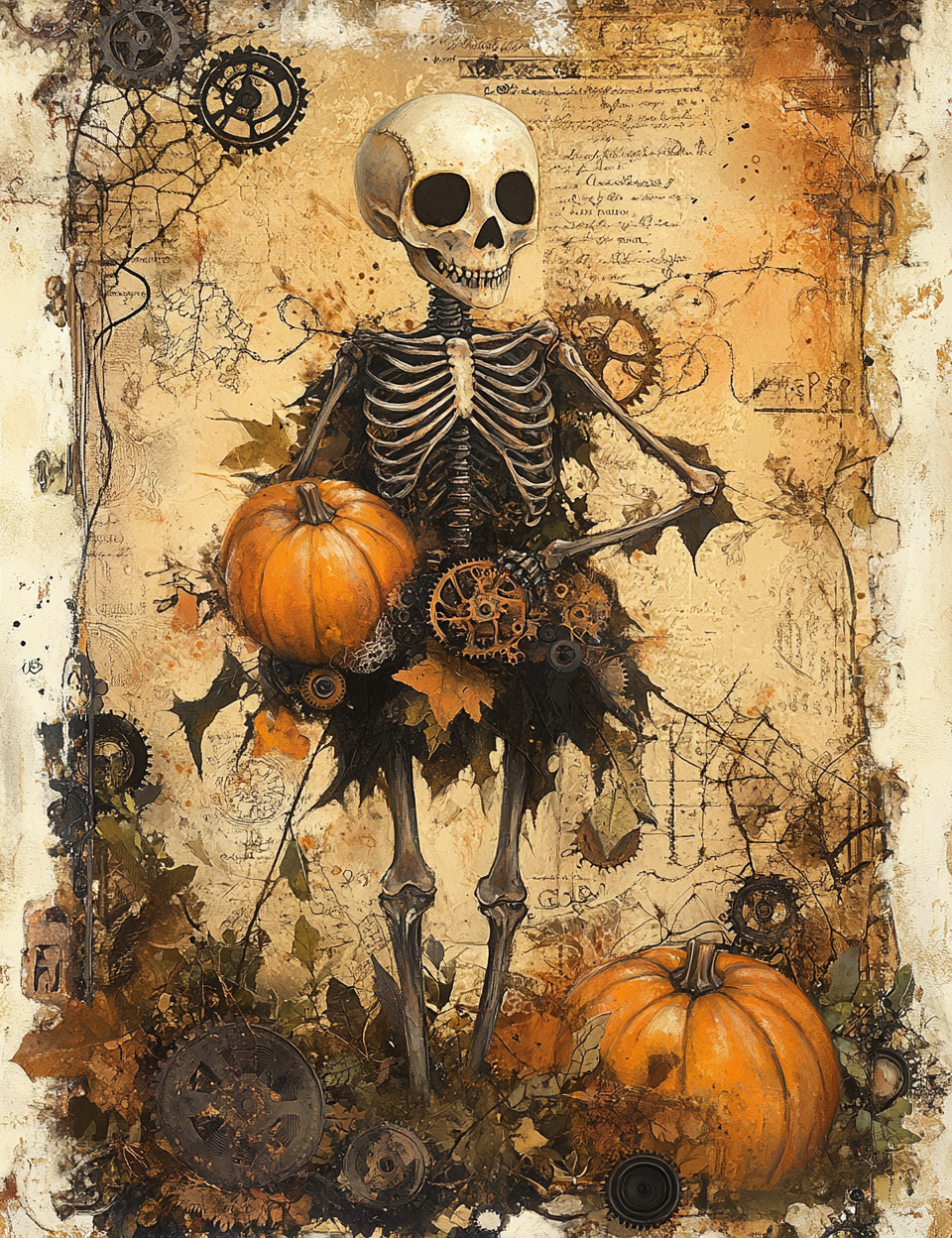 Midjourney Guide Prompts for Steampunk Halloween Ephemera