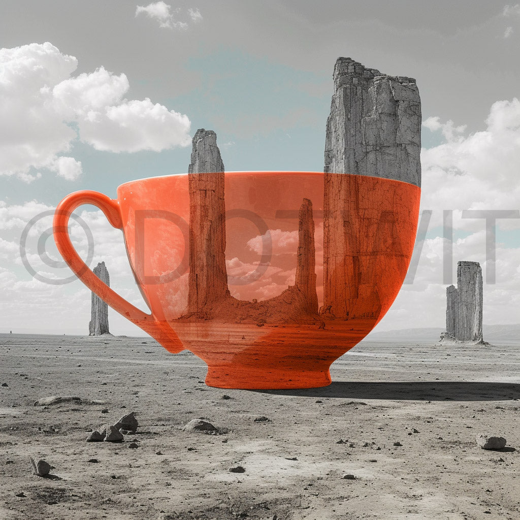 a cup Surreal Composite Artworks Midjourney Prompt