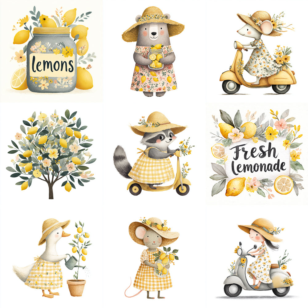 Midjourney v 7 Prompts for Sweet Lemon Squeeze Day Clipart