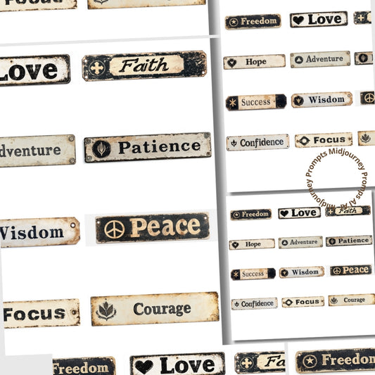 Midjourney Prompts for Words And Letters Inspirational Ephemera