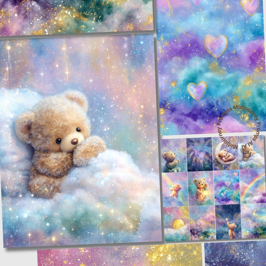 Midjourney V 7 Prompts for Teddy Bear Rainbow Magical Pages