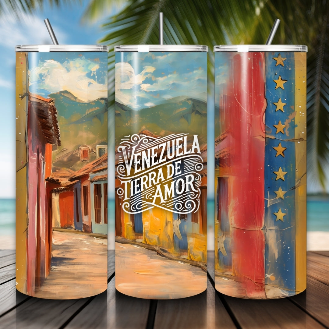 Merida Venezuela Digital Wrap for Skinny Tumbler 20 oz, Venezuela Tumbler Wrap
