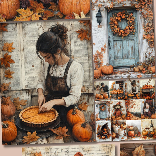 Midjourney Guide Prompts for Cottagecore Autumn Vintage Ephemera