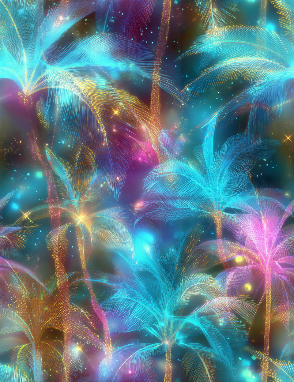 Midjourney V 7 Prompts for Translucent Glow Effect Seamless Patterns