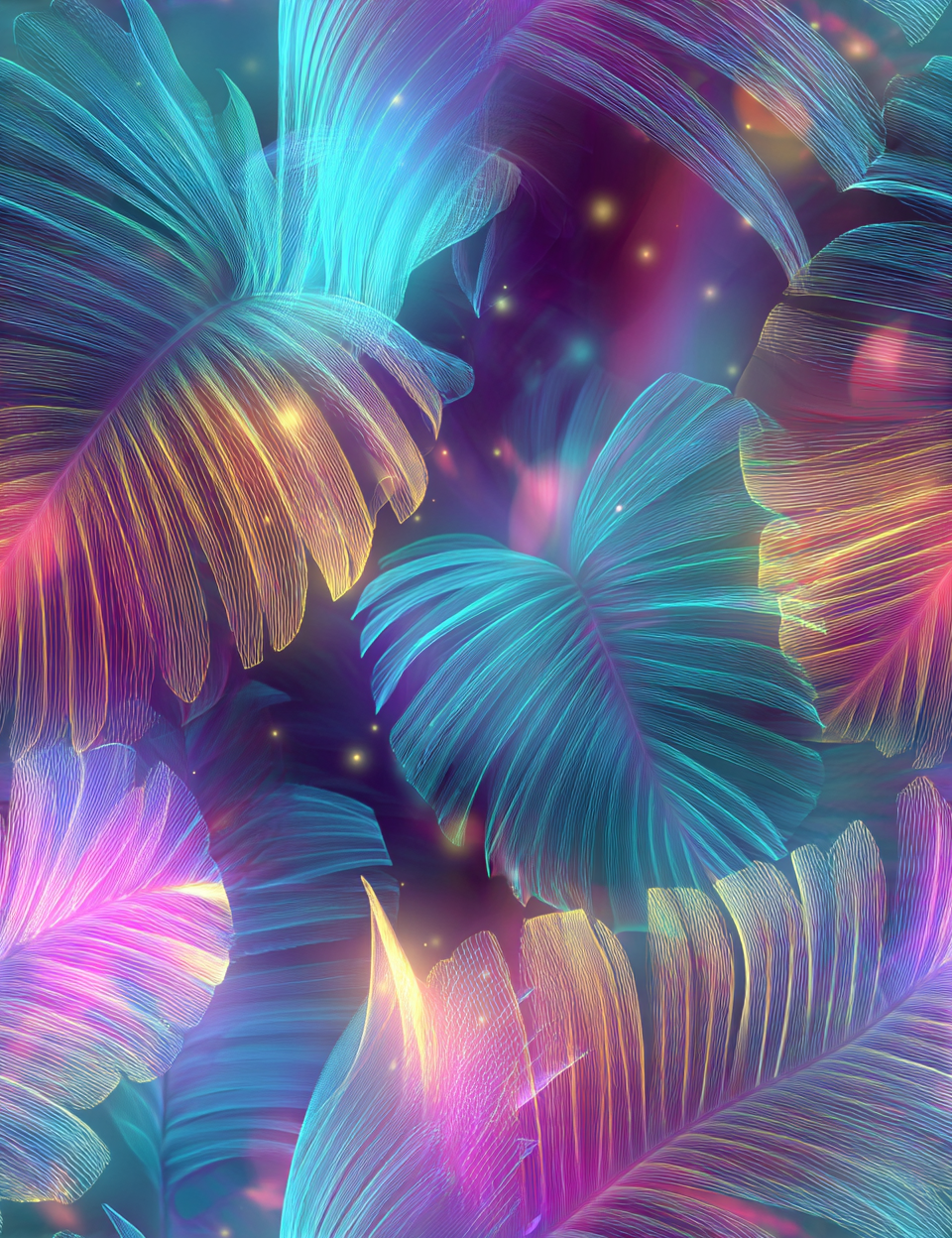 Midjourney V 7 Prompts for Translucent Glow Effect Seamless Patterns