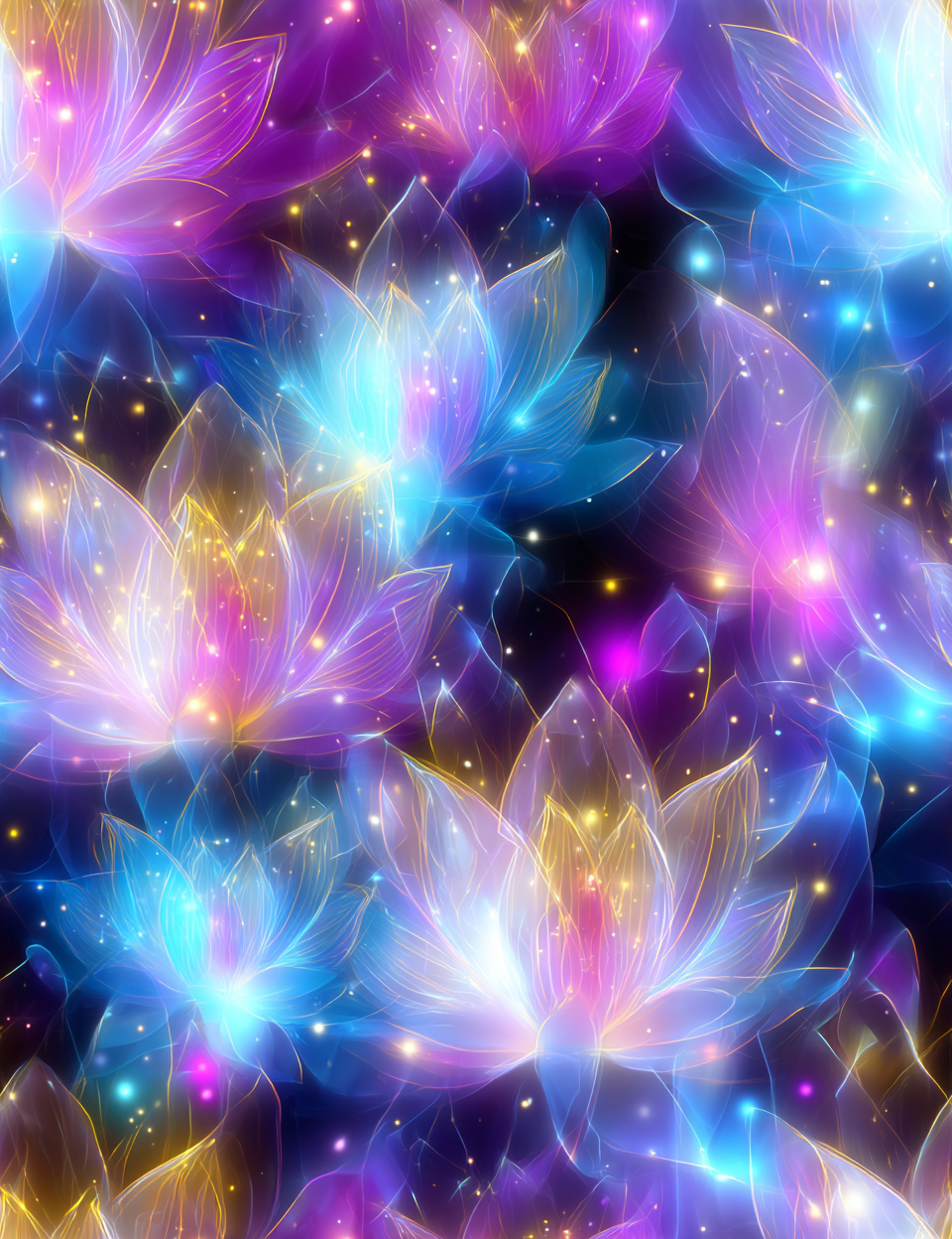 Midjourney V 7 Prompts for Translucent Glow Effect Seamless Patterns