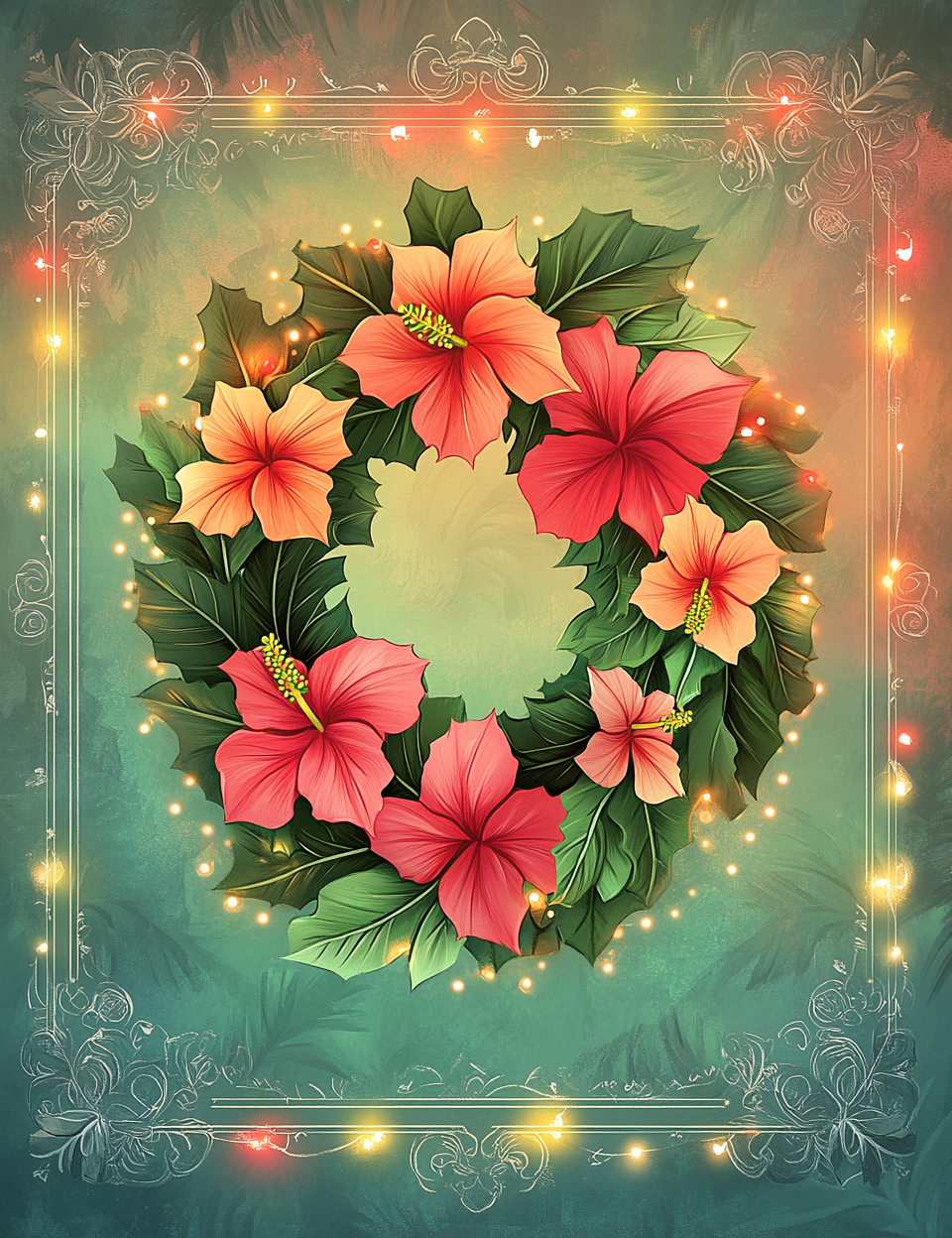 Midjourney Prompts for Tropical Hawaiian Christmas Papers