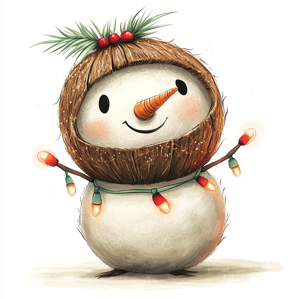 Midjourney Prompts for Tropical Hawaiian Christmas Illustrations