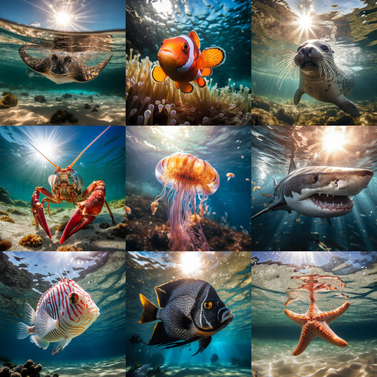 Underwater Photos Sea Animals Wallpapers Midjourney Prompt Commercial Use