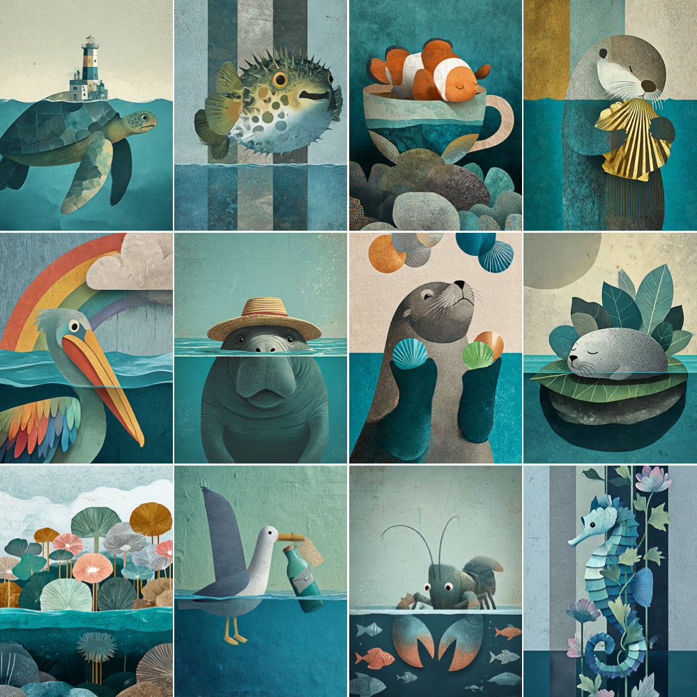 Midjourney V7 Prompts for Underwater Sea Whimsical Illustrations