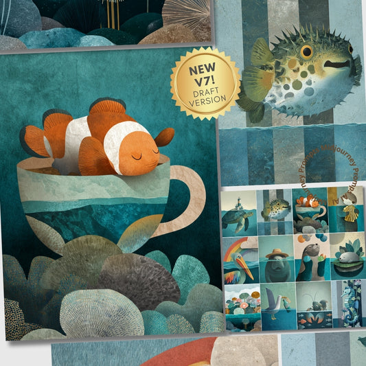 Midjourney V7 Prompts for Underwater Sea Whimsical Illustrations
