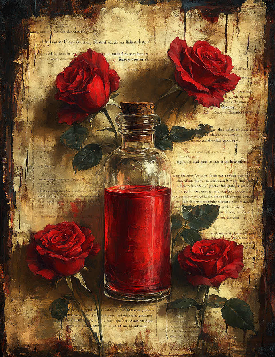 Midjourney Guide Prompts for Red Roses Vampiric Journals Scrapbooking