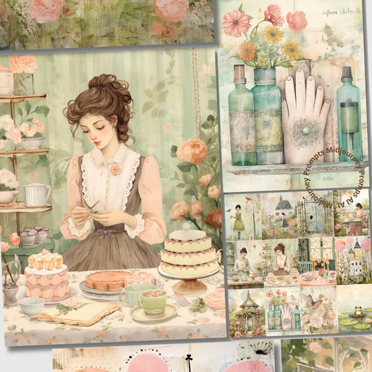Midjourney V 5.2 Prompts for Velvet Garden Manor Countryside Pages