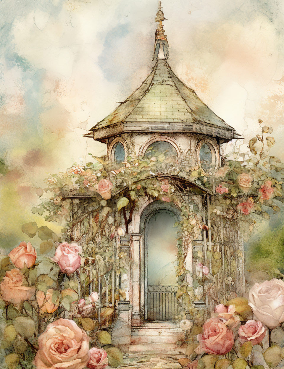 Midjourney V 5.2 Prompts for Velvet Garden Manor Countryside Pages