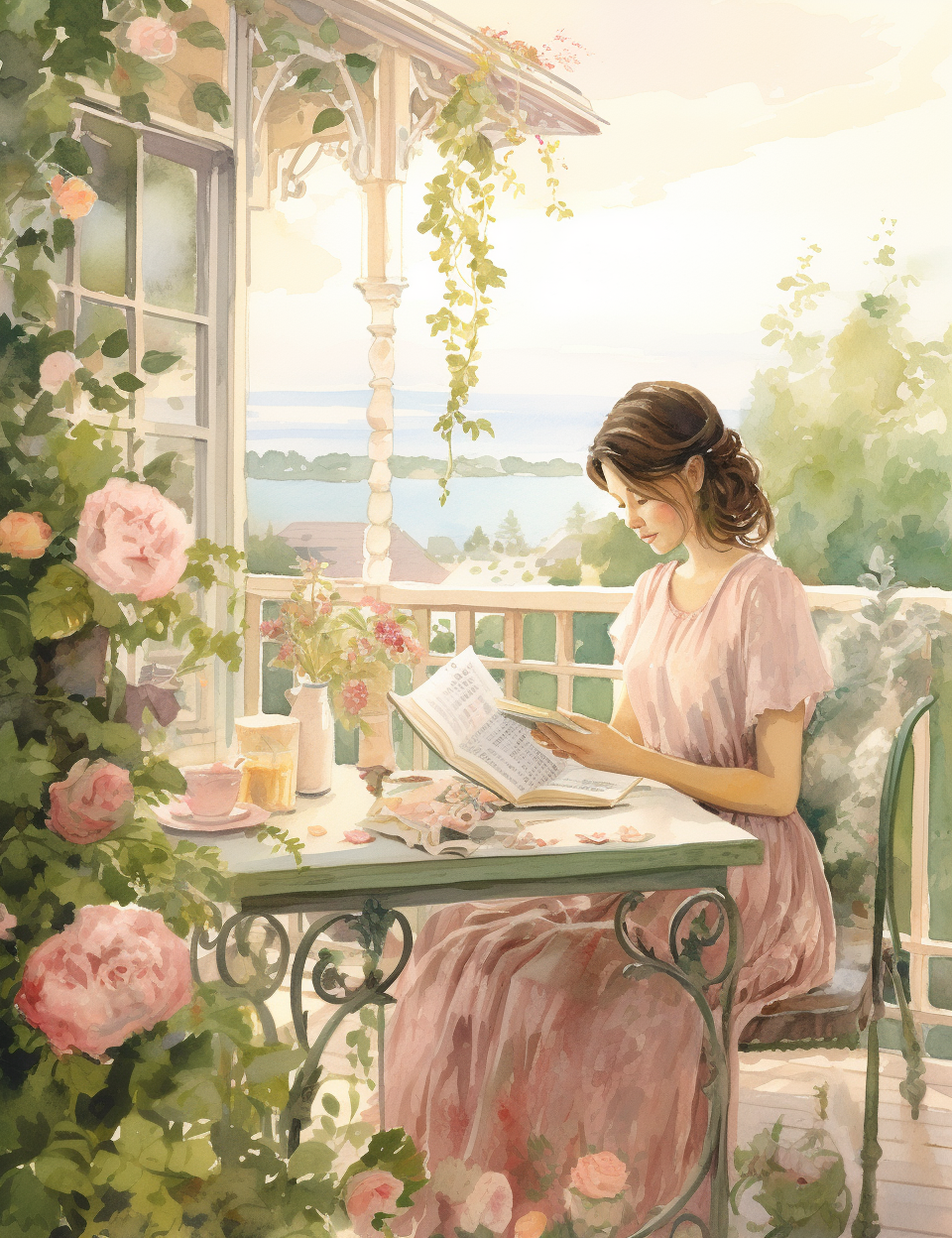 Midjourney V 5.2 Prompts for Velvet Garden Manor Countryside Pages