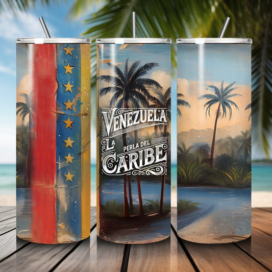 Venezuela Digital Wrap with beach, Venezuelan Flag, Merida